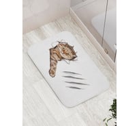 Коврик для ванной комнаты и туалета противоскользящий JOYARTY Озорной кот 52x77 см bath_385295