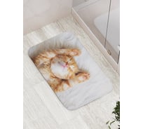 Коврик для ванной комнаты и туалета противоскользящий JOYARTY Сонный котенок 52x77 см bath_38600