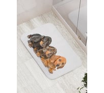 Коврик для ванной комнаты и туалета противоскользящий JOYARTY Дружные таксы 52x77 см bath_92467