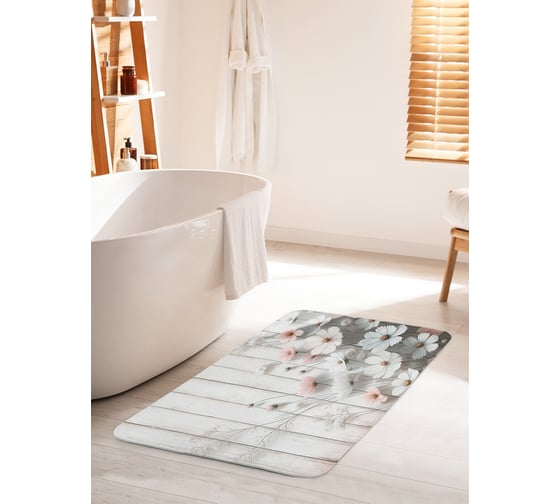 Коврик для ванной комнаты и туалета противоскользящий JOYARTY Цветы на дереве 60x100 см bath_sd1903_60x100 1