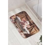 Коврик для ванной комнаты и туалета противоскользящий JOYARTY Довольный поросенок 52x77 см bath_429827