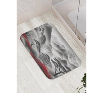 Коврик для ванной комнаты и туалета противоскользящий JOYARTY Японский туман 52x77 см bath_sd1034