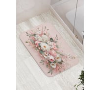 Коврик для ванной комнаты и туалета противоскользящий JOYARTY Бутоны на фоне 52x77 см bath_sd2948
