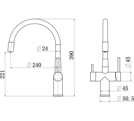 Смеситель LONGRAN Sprint logic LM2198, Black LM2198 BL