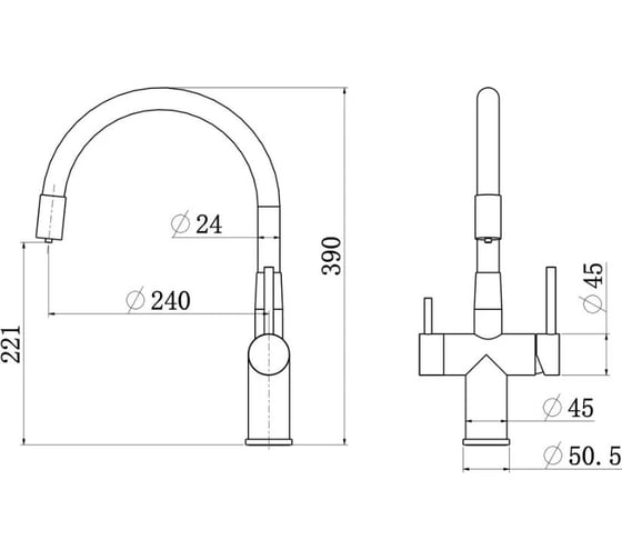 Смеситель LONGRAN Sprint logic LM2198, GunGrey/Black LM2198 GG BL