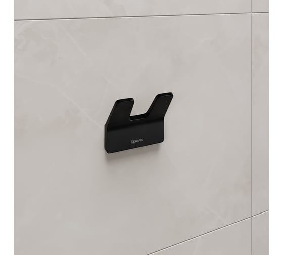 Крючок двойной для полотенец Lemark SMOOTH LINE чёрный 9712005
