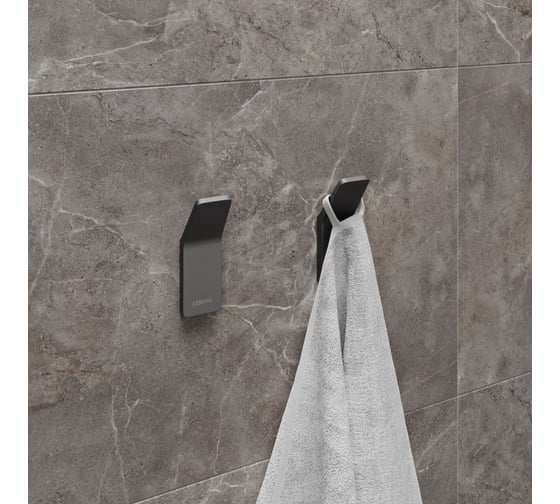 Крючок одинарный для полотенец Lemark SMOOTH LINE 2 шт., графит 9716003