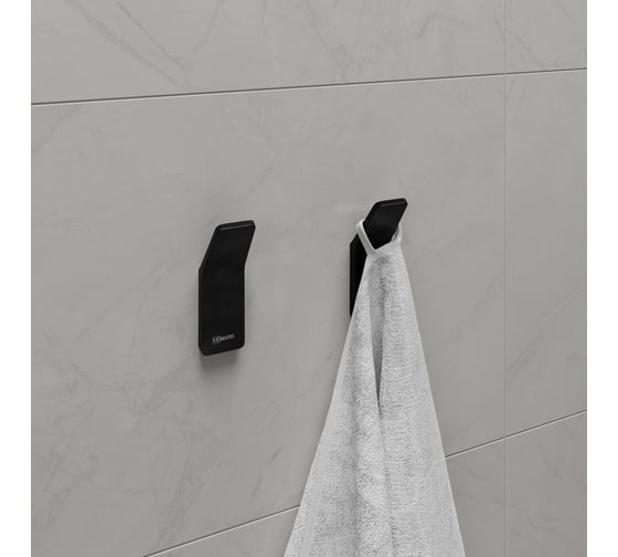 Крючок одинарный для полотенец Lemark SMOOTH LINE 2 шт., чёрный 9712002