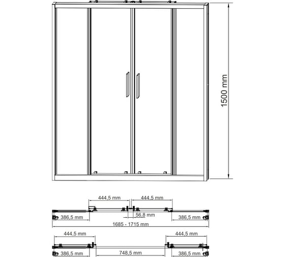 Стеклянная шторка на ванну WasserKRAFT Lippe 45S02-170