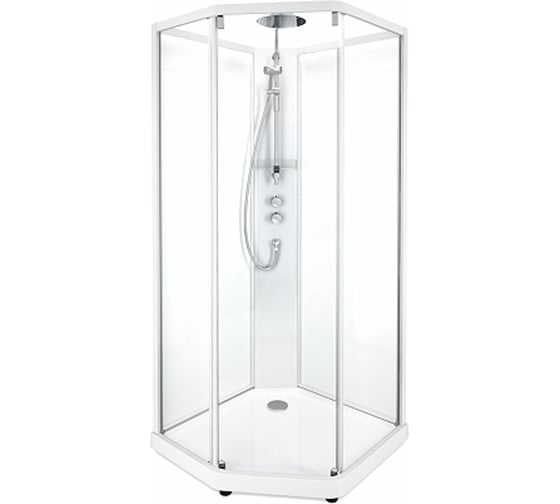 Душевая панель IDO Showerama 10-5 Comfort белая, c душевой стойкой белого цвета 558.131.00.1 00000061079