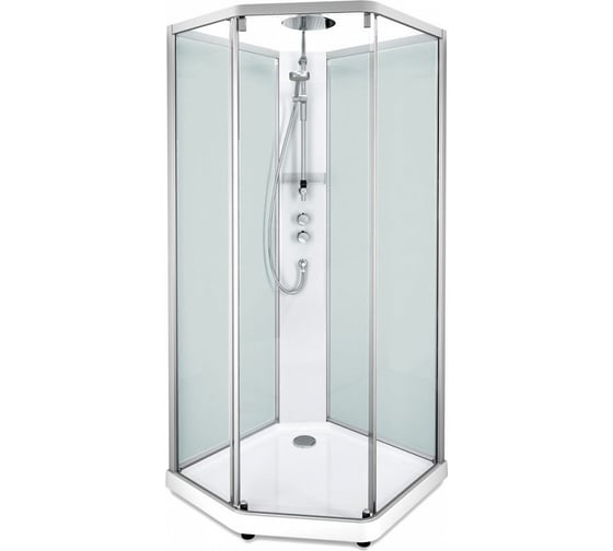 Душевая дверь с передними стенками IDO Showerama 10-5 Comfort прозрачное стекло, профиль алюминий, для пятиугольной кабины 558.208.00.1 00000061081