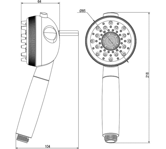 Комплект для животных Lemark "Аксессуары" лейка 3-функц. Ø85x218мм, держатель настенный, блистер LM8152PS