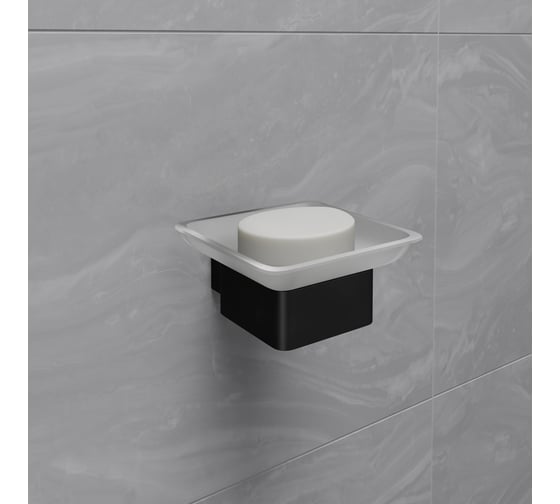 Мыльница Lemark SMOOTH LINE с держателем, чёрный 9742017