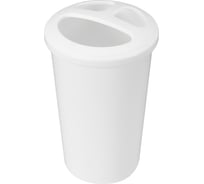 Стакан для зубных щеток Econova "SCANDI" 83x83x122 мм, 0.4 л, белый 435240616