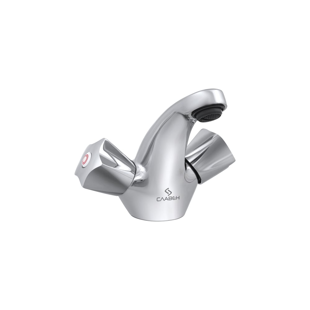 Смеситель для умывальника СЛАВЕН с литым изливом, двуручный СЛ-ДВ-Е10 ...