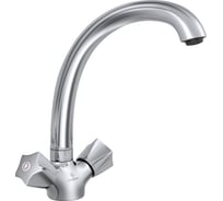 Смеситель для мойки и умывальника СЛАВЕН с высоким изливом, двуручный СЛ-ДВ-Е11