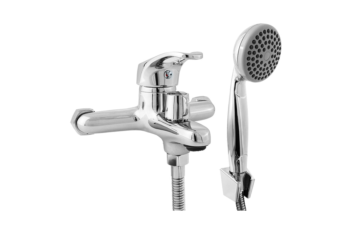 Смеситель для ванны СЛАВЕН с коротким литым изливом, переключатель ...