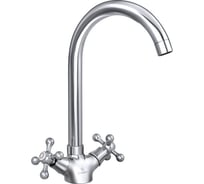 Смеситель для мойки СЛАВЕН с высоким изливом, двуручный СЛ-ДВ-А22