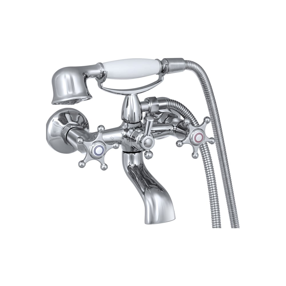 Смеситель для ванны СЛАВЕН с коротким литым изливом, переключатель ...