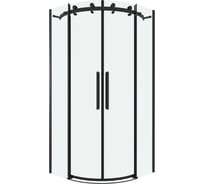 Душевое ограждение Grossman Classic 90х90х195 см, полукруг, раздвижное, черный матовый, стекло прозрачное 301.K33.04.9090.21.00