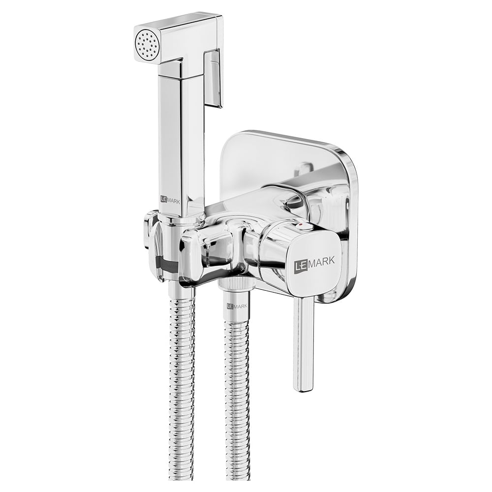 Смеситель с гигиеническим душем, встраиваемый Lemark Соло, хром LM7173C ...
