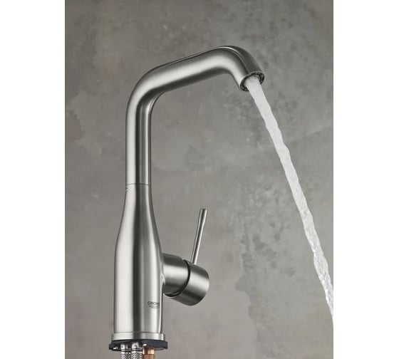Смеситель для раковины GROHE Essence с донным клапаном, L-Size, суперсталь 24174DC1