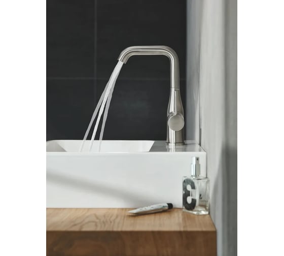 Смеситель для раковины GROHE Essence с донным клапаном, L-Size, суперсталь 24174DC1