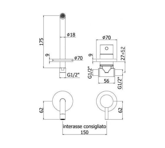 Смеситель для раковины Paffoni LIGHT LIG006BO70 белый матовый 259069 00259069