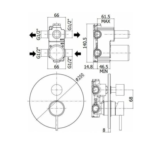 Смеситель для душа Paffoni LIGHT LIG018BO на 2 выхода, белый матовый 262983 00262983