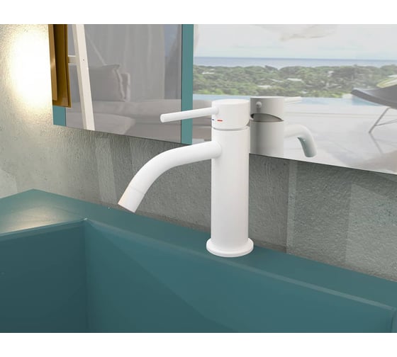 Смеситель для раковины Paffoni LIGHT LIG071BO без донного клапана, белый матовый 260766 00260766