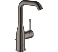 Смеситель для раковины GROHE Essence с донным клапаном, L-Size, темный графит глянец 24174A01