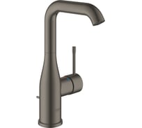 Смеситель для раковины GROHE Essence с донным клапаном, L-Size, темный графит матовый 24174AL1