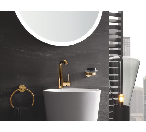 Смеситель для раковины GROHE Essence с донным клапаном, L-Size, холодный рассвет глянец 24174GL1