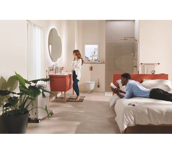 Смеситель для раковины GROHE Essence с донным клапаном, M-Size, теплый закат матовый 24173DL1