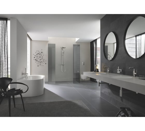 Смеситель для раковины GROHE Essence с донным клапаном, M-Size, суперсталь 24173DC1