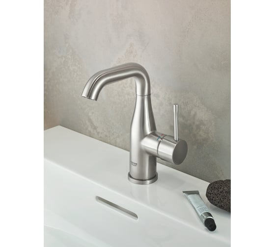 Смеситель для раковины GROHE Essence с донным клапаном, M-Size, суперсталь 24173DC1
