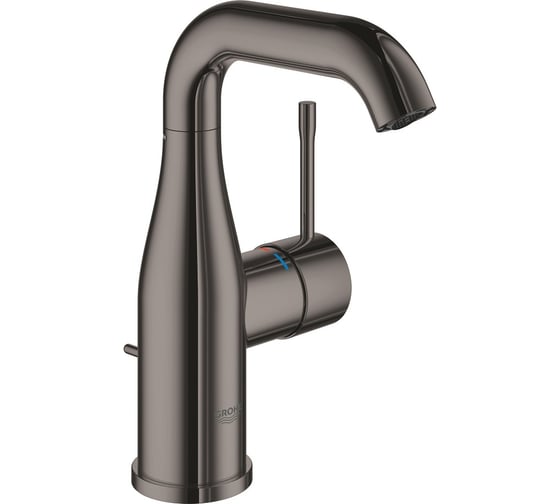 Смеситель для раковины GROHE Essence с донным клапаном, M-Size, темный графит глянец 24173A01