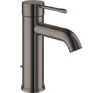 Смеситель для раковины GROHE Essence с донным клапаном, S-Size, темный графит глянец 24171A01