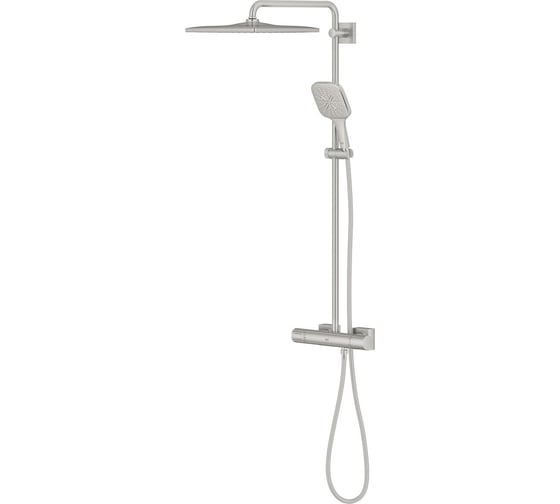 Душевая система с термостатом GROHE Rainshower SmartActive 310, супер сталь, 26837DC0