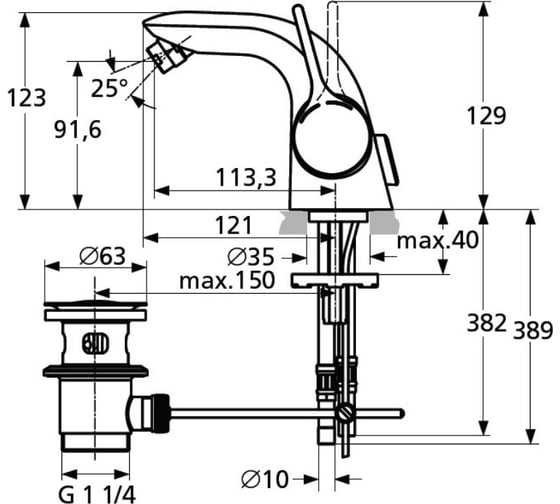 Смеситель для биде IDEAL STANDARD Melange A4268АА 00000009532