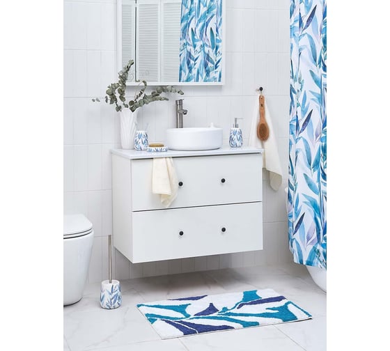 Ершик Moroshka Akvarel 13x13x38 см, цвет белый голубой 976-309-01