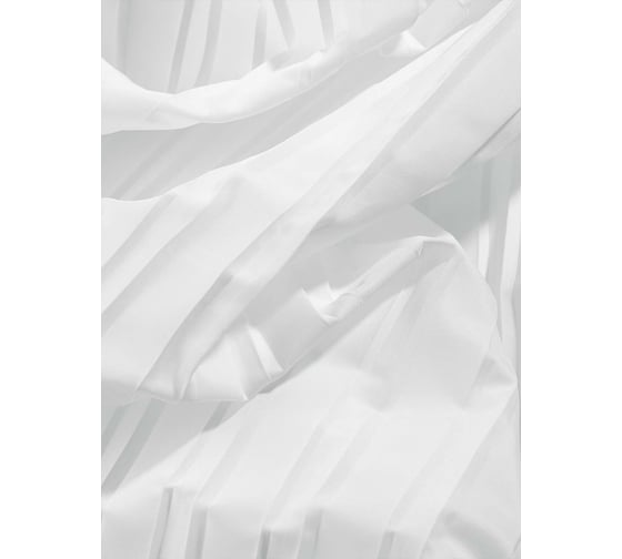 Занавеска (штора) для ванной комнаты Moroshka Sukhona тканевая 180x200 см, цвет белый 980-301-02