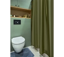 Занавеска (штора) для ванной комнаты Moroshka Teriberka тканевая 180x180 см, цвет зеленый 977-301-02