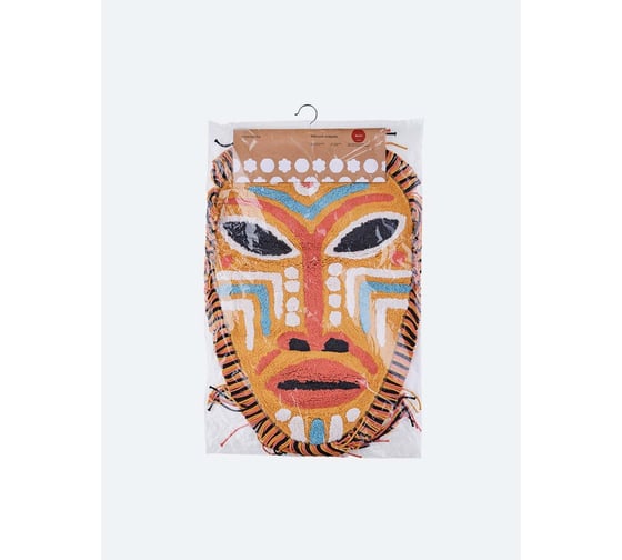 Мягкий коврик для ванной комнаты Moroshka Bantu 50x76 см, цвет желтый, оранжевый, белый, голубой, черный 942-303-01