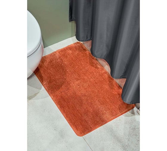 Мягкий коврик для ванной комнаты Moroshka Barentsevo more 50x80 см, цвет оранжевый 978-303-01