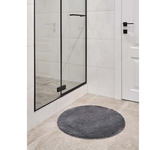 Мягкий коврик  для ванной комнаты Moroshka Magma 70x70 см, цвет серый 981-303-03