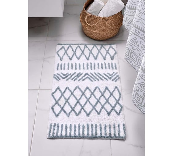 Мягкий коврик для ванной комнаты Moroshka Nomads 50x80 см, цвет белый, серый 915-303-02