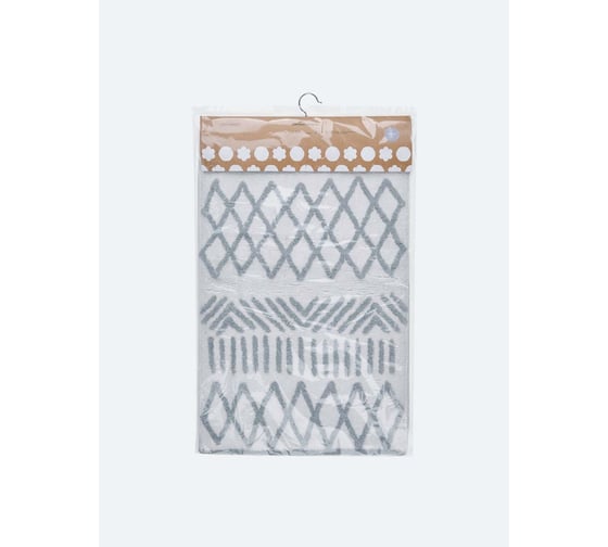 Мягкий коврик для ванной комнаты Moroshka Nomads 50x80 см, цвет белый, серый 915-303-02