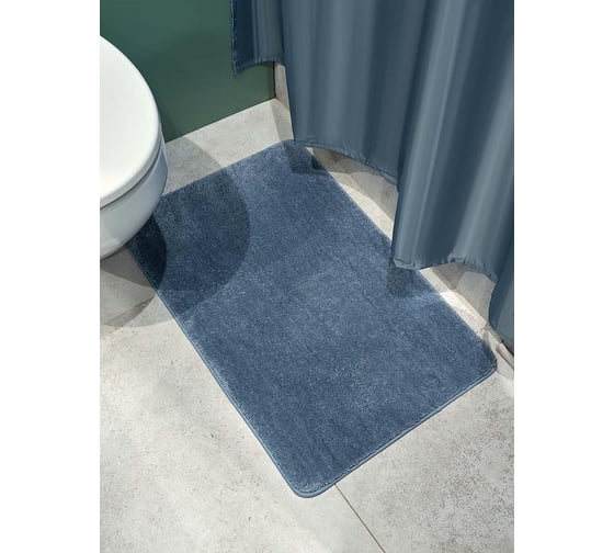 Мягкий коврик для ванной комнаты Moroshka Teriberka 50x80 см, цвет голубой 977-303-01