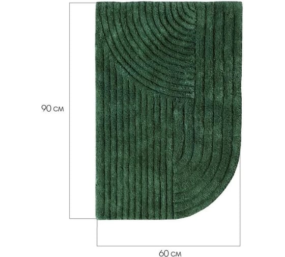 Мягкий коврик для ванной комнаты Moroshka Velvet 60x90 см, цвет зеленый 982-303-01